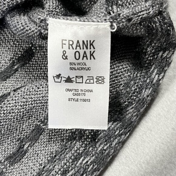 Frank & Oak Sweater Mens 2XL XXL Gray Nordic Fair Isle Wool Blend Crewneck Knit - Picture 4 of 8